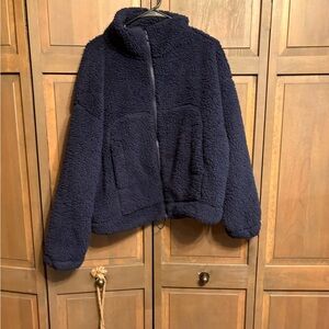 Cozy Navy Sherpa Jacket